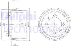 Delphi BF498 - Tamburo freno autozon.pro