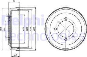 Delphi BF497 - Tamburo freno autozon.pro