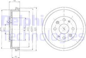 Delphi BF456 - Tamburo freno autozon.pro