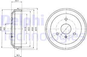 Delphi BF465 - Tamburo freno autozon.pro