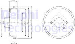 Delphi BF409 - Tamburo freno autozon.pro