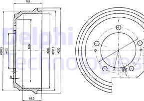 Delphi BF404 - Tamburo freno autozon.pro