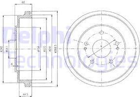 Delphi BF419 - Tamburo freno autozon.pro