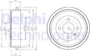 Delphi BF410 - Tamburo freno autozon.pro