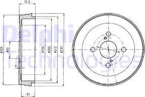 Delphi BF411 - Tamburo freno autozon.pro