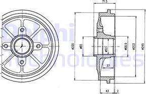 Delphi BF484 - Tamburo freno autozon.pro