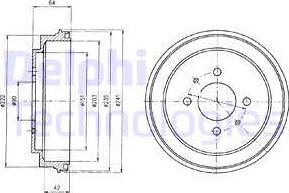 Delphi BF485 - Tamburo freno autozon.pro