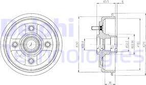 Delphi BF434 - Tamburo freno autozon.pro