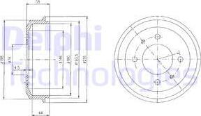 Delphi BF435 - Tamburo freno autozon.pro