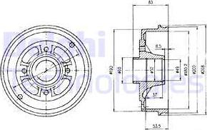 Delphi BF426 - Tamburo freno autozon.pro