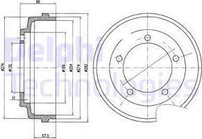 Delphi BF479 - Tamburo freno autozon.pro