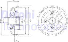 Delphi BF471 - Tamburo freno autozon.pro