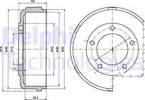 Delphi BF478 - Tamburo freno autozon.pro