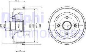 Delphi BF472 - Tamburo freno autozon.pro