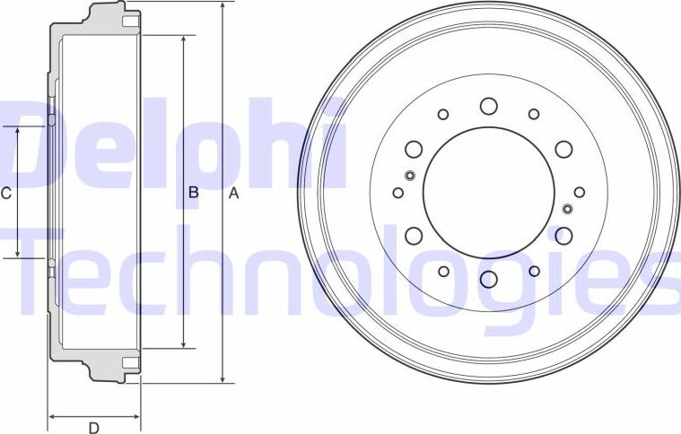 Delphi BF590 - Tamburo freno autozon.pro