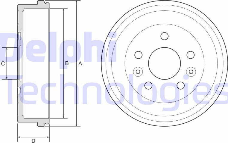 Delphi BF597 - Tamburo freno autozon.pro