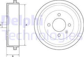 Delphi BF549 - Tamburo freno autozon.pro