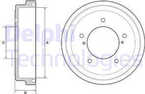 Delphi BF544 - Tamburo freno autozon.pro