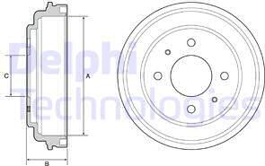 Delphi BF546 - Tamburo freno autozon.pro