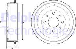 Delphi BF541 - Tamburo freno autozon.pro