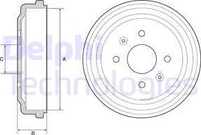 Delphi BF548 - Tamburo freno autozon.pro