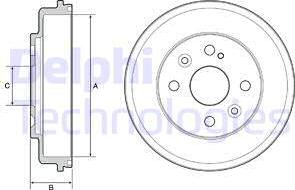 Delphi BF542 - Tamburo freno autozon.pro