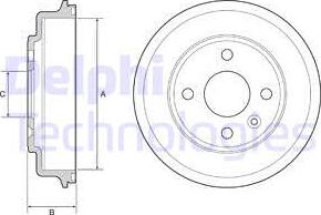 Delphi BF554 - Tamburo freno autozon.pro