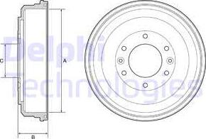 Delphi BF555 - Tamburo freno autozon.pro