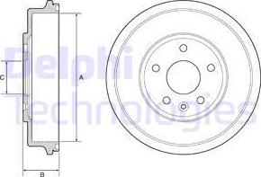 Delphi BF556 - Tamburo freno autozon.pro