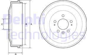 Delphi BF558 - Tamburo freno autozon.pro