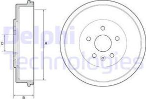 Delphi BF553 - Tamburo freno autozon.pro