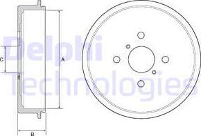 Delphi BF552 - Tamburo freno autozon.pro