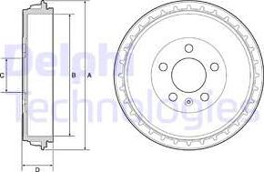 Delphi BF564 - Tamburo freno autozon.pro