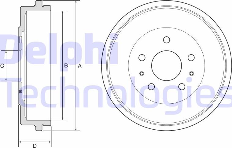 Delphi BF568 - Tamburo freno autozon.pro