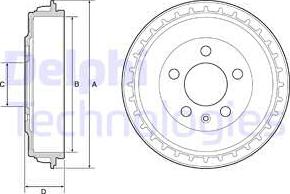 Delphi BF563 - Tamburo freno autozon.pro