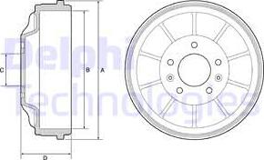 Delphi BF562 - Tamburo freno autozon.pro