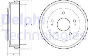 Delphi BF504 - Tamburo freno autozon.pro