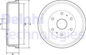 Delphi BF505 - Tamburo freno autozon.pro