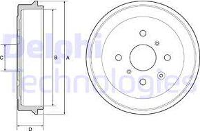 Delphi BF506 - Tamburo freno autozon.pro