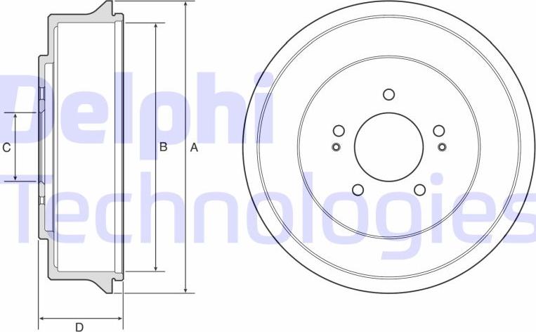 Delphi BF585 - Tamburo freno autozon.pro