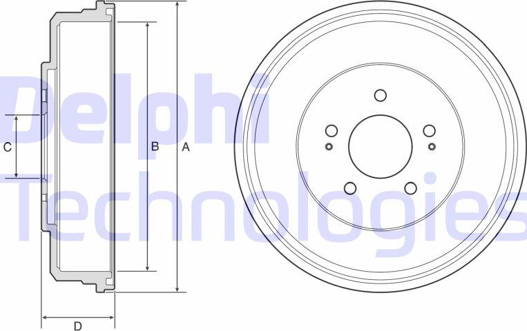 Delphi BF586 - Tamburo freno autozon.pro