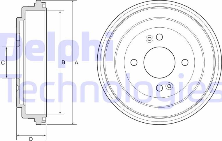 Delphi BF580 - Tamburo freno autozon.pro