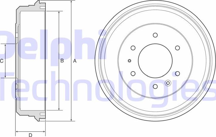 Delphi BF581 - Tamburo freno autozon.pro