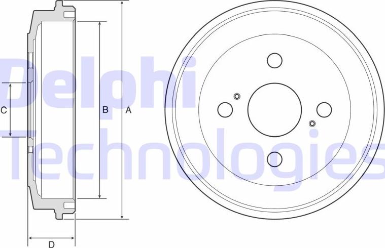 Delphi BF588 - Tamburo freno autozon.pro