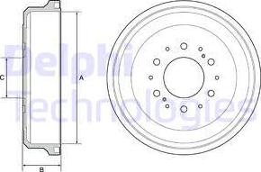 Delphi BF539 - Tamburo freno autozon.pro