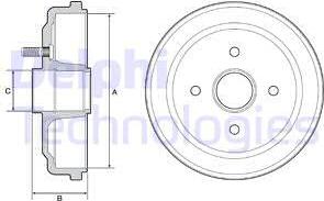 Delphi BF535 - Tamburo freno autozon.pro