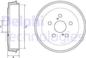 Delphi BF536 - Tamburo freno autozon.pro