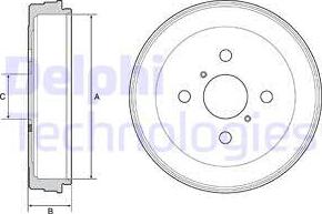 Delphi BF530 - Tamburo freno autozon.pro