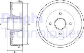 Delphi BF538 - Tamburo freno autozon.pro