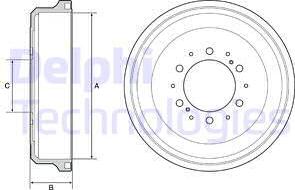 Delphi BF533 - Tamburo freno autozon.pro